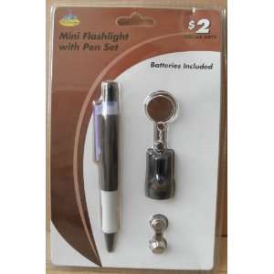  Mini Flashlight with Pen Set   Batteries included 