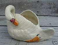 VINTAGE POTTERY GOOSE GEESE DUCK FLOWER POT PORCH WINDOW PLANTER MADE 