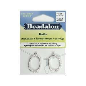  Beadalon Bails Enhancer Oval Large Silver Plate 2pc (3 