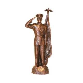 Bronze Plated Soldier Statue Figurine Army Marine