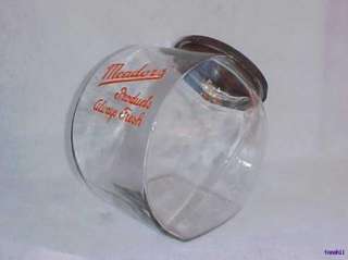 1930s Meadors Peanut 2 Gal. Jar w/Hinged Tin Lid, Toms  