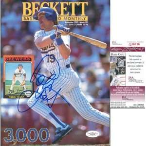  Robin Yount Autographed/Hand Signed September 1992 Beckett 