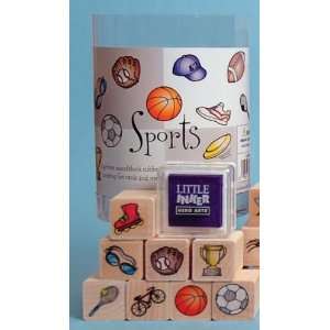  Ink N Stamp Sports Set of 18 Stamps and 2 Inkers Office 