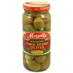 Mezzetta Olive, Stuffed Garlic, 10 Ounce: Grocery & Gourmet Food
