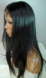   Cap Lace Front Wig Custom Made Silky Straight Indian Remy Human Hair