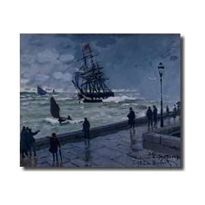  The Jetty At Le Havre Bad Weather 1870 Giclee Print