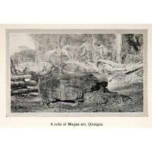  1913 Print Mayan Art Quirigua Sculpture Archeology Jungle 