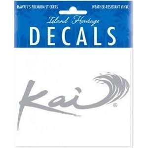  Hawaii Decal Kai Logo Silver 4 in. x 3.25 in. Kitchen 
