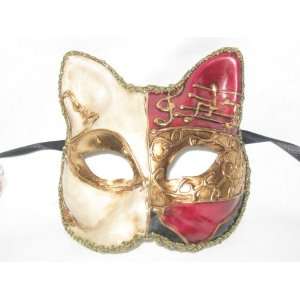   Gold Creme Gatto Musica Venetian Masquerade Party Mask