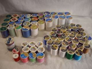 Vtg. Eatate Lot of 78 Thread Spools Polyester   Cotton   Ect Nice 