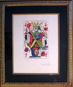 Salvador DALI, Original Lithograph, Queen of Hearts, Signed/Framed 