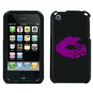   IPHONE 3G 3GS PURPLE SKULL LIPS ON A BLACK HARD CASE COVER: Everything