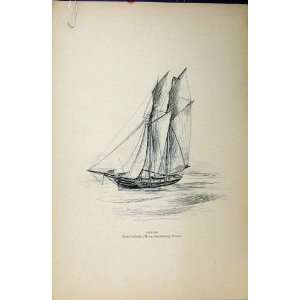   C1889 French Sailing Boat Dream Maritime History Print