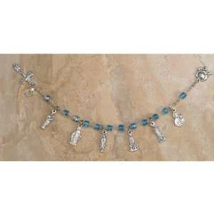  4 Marian Apparitions Charm Bracelets Blue 7 3/4 Home 
