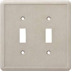    CAST STONE DOUBLE TOGGLE SWITCH PLATE IVORY: Home Improvement