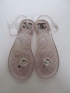 Chanel Clear Jelly Flip Flop/Sandals/Shoes Sz.39  