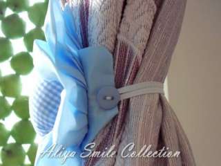   Curtain Tie Backs 6 Flower Drapery Buckle Handmade 5 Color U Pick