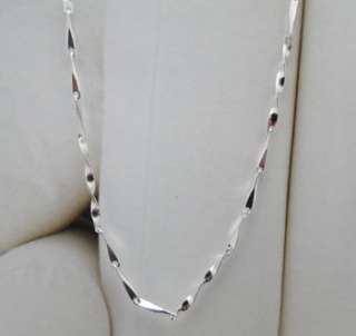 925 Sterling Silver Chain Twisted Necklace 1mm JN61  