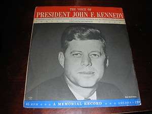 VOICE OF PRESIDENT JOHN F. KENNEDY 45 RPM GOLDEN RECORD  