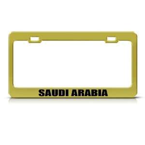 Saudi Arabia Gold Country Metal license plate frame Tag Holder