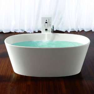  62 Lucina Freestanding Resin Air Bath Tub   With Overflow 