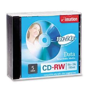  CD RW Discs 650MB/74min 24x w/Jewel Cases Silv 511127 