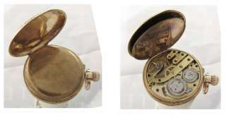 14k Gold Keyless LEpine Enamel Victorian Fob Watch 1900  