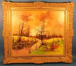 Large & Original Maurice Lemaitre Signed Oil Painting  