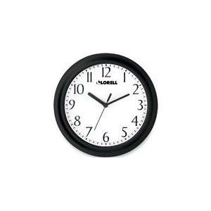  Lorell 9 Round Profile Wall Clock in Black: Home 