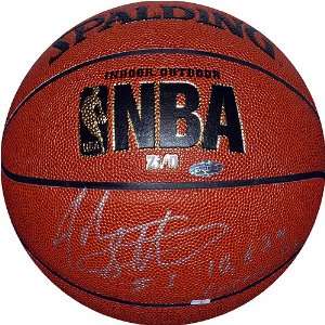 John Starks Autographed Indoor/Outdoor Basketball with 10829 Points 