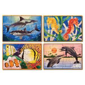 Melissa & Doug Sea Life Puzzles in a Box: Toys & Games