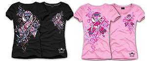   Awarness Pink Ribbon T shirts by Katydid Black or Pink Sz Sm to Lg