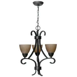  3 Light Chandelier with Toffee Glass Shade Finish: Antique 