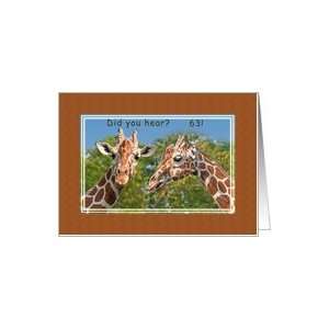  63rd Birthday Card with Two Giraffes Card Toys & Games