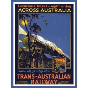 Trans Australian Railway Metal Sign: Train and Railroad 
