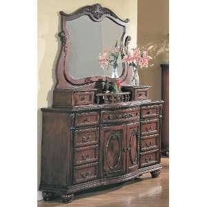  YT Furniture Madina Dresser with Mirror (Red Cherry)