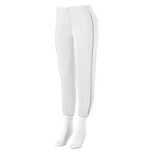  Augusta Girls Low Rise Softball Pant With Piping WHITE 
