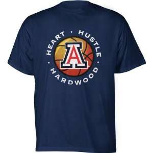  Arizona Wildcats Navy Hardwood T Shirt: Sports & Outdoors
