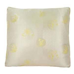  Chinese Silk Pillow   Four Seasons Flower, Cream (#59 