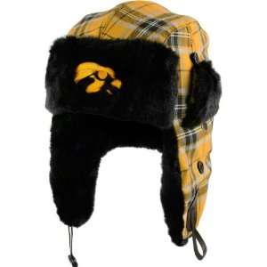Iowa Hawkeyes Black Youth Plaid Pattern Winterize Earflap Knit Hat 