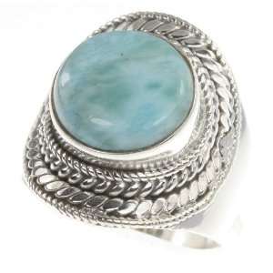 925 Sterling Silver LARIMAR Ring, Size 9, 9.78g Jewelry