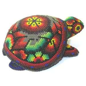 Land Turtle ~ 4 5/8 Inch Huichol Bead Art
