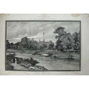   1890 School England Eton College Garden Lake Trees Art: Home & Kitchen
