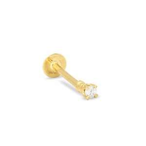   018 Gauge Labret with Diamond Accent in 14K Gold GOLD LABRET Jewelry