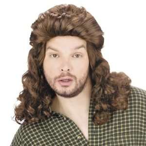  Mullet Perm Brown Wig   Costumes & Accessories & Wigs 