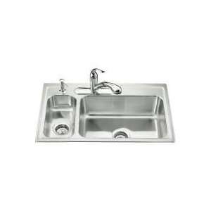  Kohler K 3347L Toccata High/Low Self Rimming Kitchen Sink 