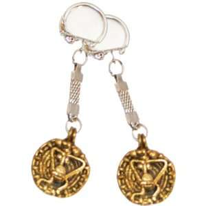 Tribal Key Chain Bell Metal Dhokra Ancient Rural Décor Round set of 2 