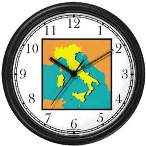  Map of Italy No.2   Italy Theme Wall Clock by WatchBuddy 