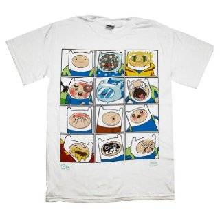 Adventure Time Faces Of Finn Cartoon T Shirt Tee
