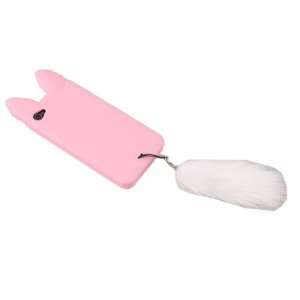  New Cute Pink KiKi Cat Ears Soft Fur Tail Silicone Case 